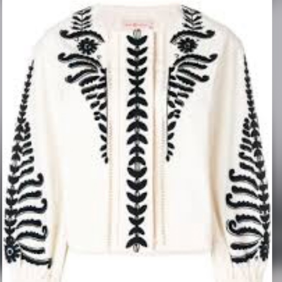 Tory Burch NWT embroidered/beaded jacket size 14 - Picture 5 of 16